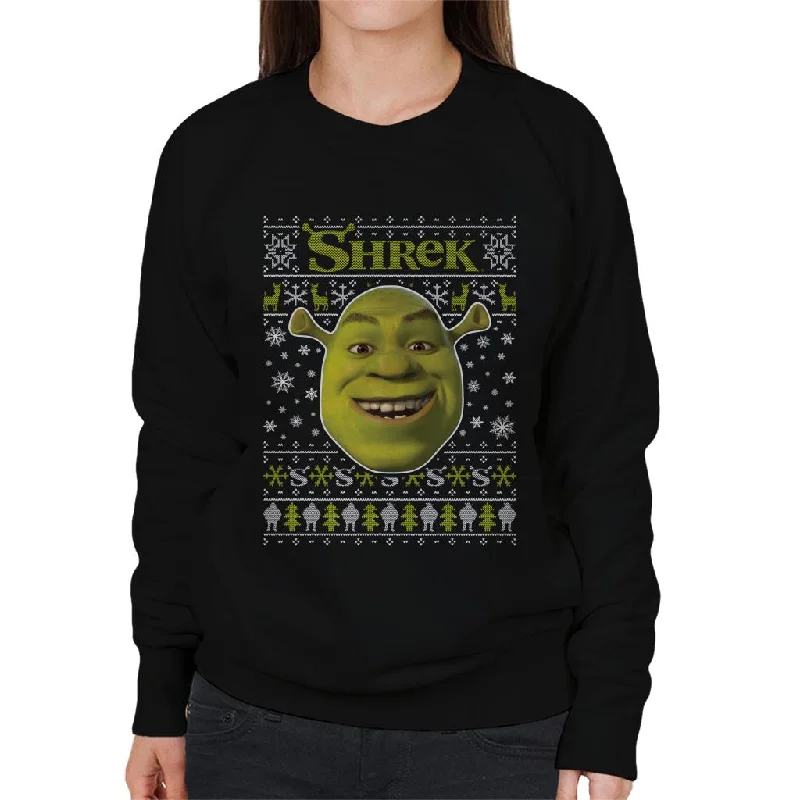 Shrek Christmas Festive Snowflakes Women's Sweatshirt Hoodie with Ribbed Cuffs Snug Fit Comfort Shrek Christmas Festive Snowflakes Women's Sweatshirt Hoodie with Ribbed Cuffs Snug Fit Comfort