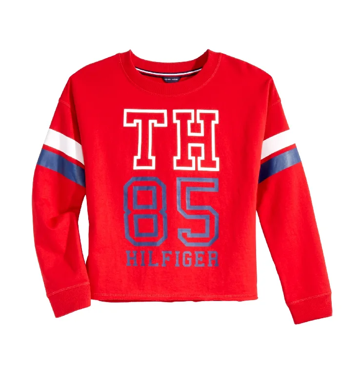 Tommy Hilfiger Little Girls Logo Graphic Sweatshirt Hoodie with High Neck Warm Protective Tommy Hilfiger Little Girls Logo Graphic Sweatshirt Hoodie with High Neck Warm Protective