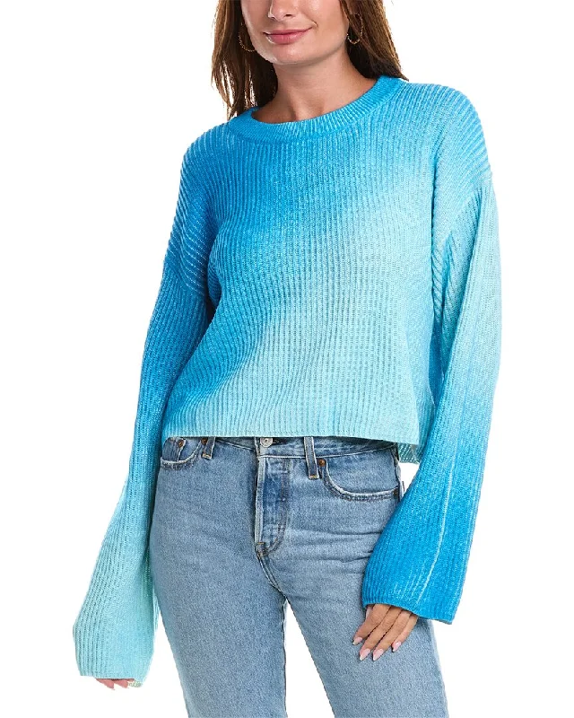 WISPR Sevan Shadow Scoop Silk-Blend Sweater Spandex Blend Rayon Blend Denim Blend