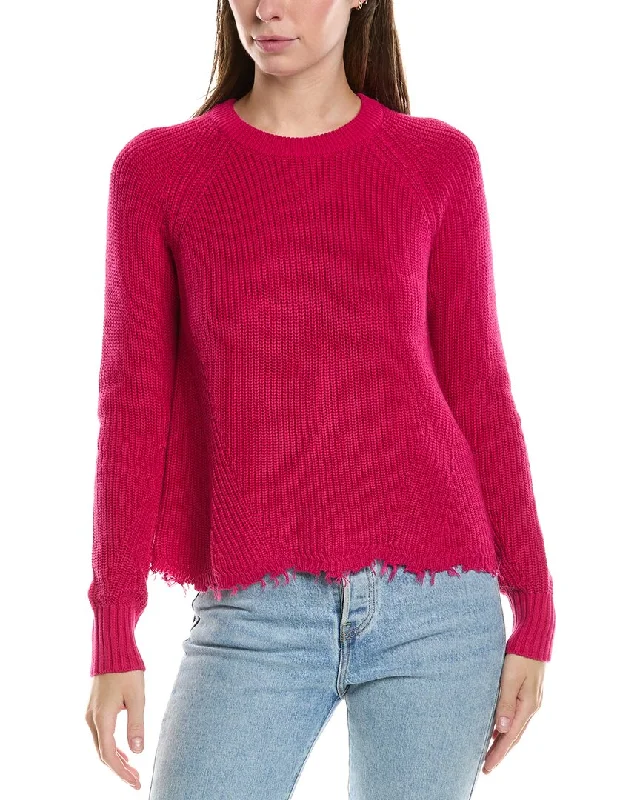 Cotton by Autumn Cashmere Scalloped Sweater Embroidered Appliqued Beaded