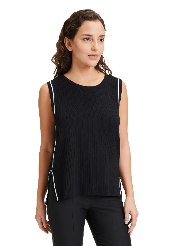 Betty Barclay Knitted Sweater Vest, Black Elasticated Padded Insulated