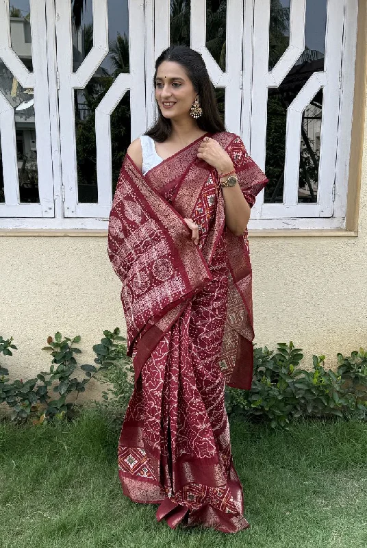 Women Party Wear Bandhani Printed Candy Cotton silk Saree with Un Stitched Blouse Feminine Tie Blouse Women Party Wear Bandhani Printed Candy Cotton silk Saree with Un Stitched Blouse Feminine Tie Blouse