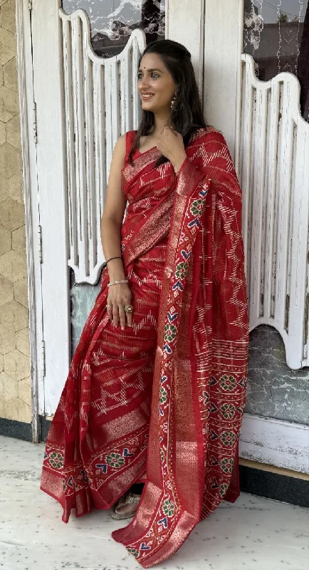 Women Party Wear Bandhej Pura Candy Cotton Silk Saree with Un Stitched Blouse Boho Chic Blouse Women Party Wear Bandhej Pura Candy Cotton Silk Saree with Un Stitched Blouse Boho Chic Blouse