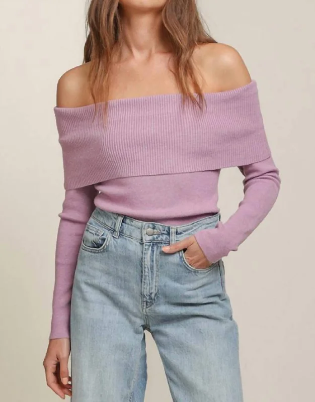 Heart Struck Sweater In Lilac Bright Pastel Dark