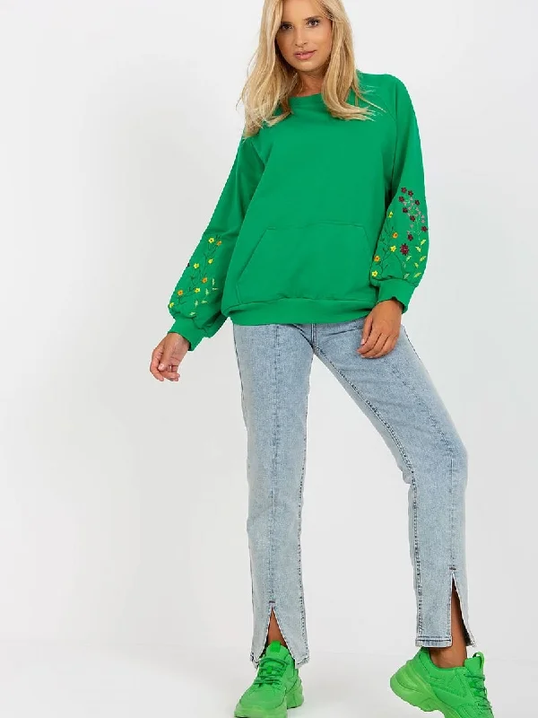 Sweatshirt Rue Paris Hoodie with Hem Contrast Bold Stylish