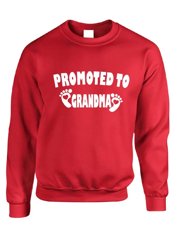 Adult Sweatshirt Promoted To Grandma New Baby Announcement Idea Hoodie with Back Slit Movement Comfort Adult Sweatshirt Promoted To Grandma New Baby Announcement Idea Hoodie with Back Slit Movement Comfort