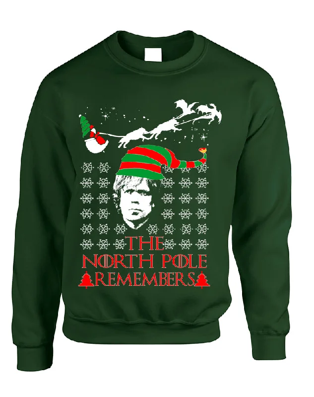 Adult Sweatshirt The North Pole Remembers Ugly Xmas Trendy Gift Hoodie with Hem Ribbing Snug Secure Adult Sweatshirt The North Pole Remembers Ugly Xmas Trendy Gift Hoodie with Hem Ribbing Snug Secure