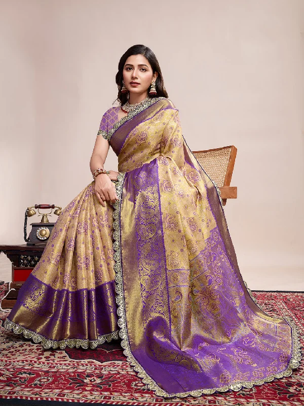 Women Party Wear Jari Weaving Worked Kanjivaram Silk Saree with Un Stitched Blouse Stylish Wrap Blouse Women Party Wear Jari Weaving Worked Kanjivaram Silk Saree with Un Stitched Blouse Stylish Wrap Blouse