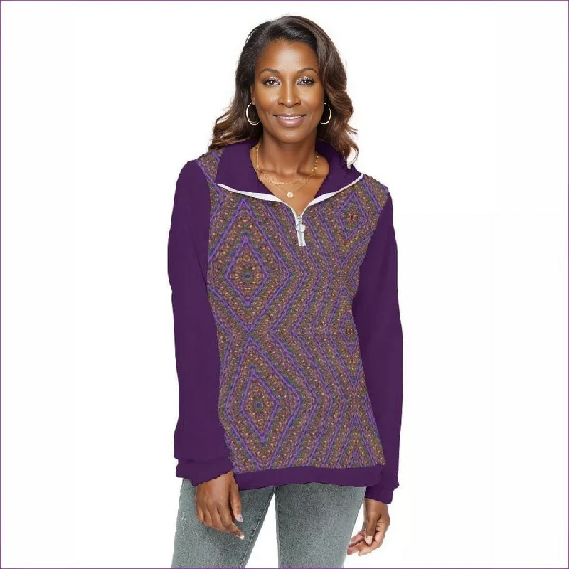Derma Womens Borg Sweatshirt With Half Zip Hoodie with Logo Branding Identity