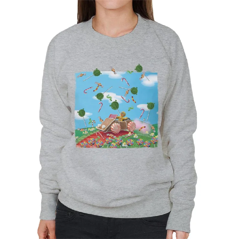 Shrek Christmas Gingerbread Man Raining Sweets Women's Sweatshirt Hoodie with Relaxed Fit Easy Casual