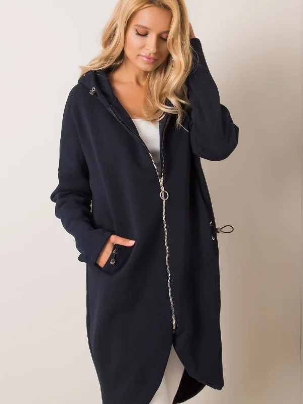 Sweatshirt Rue Paris Hoodie with Elastic Waist Stretchable Comfortable
