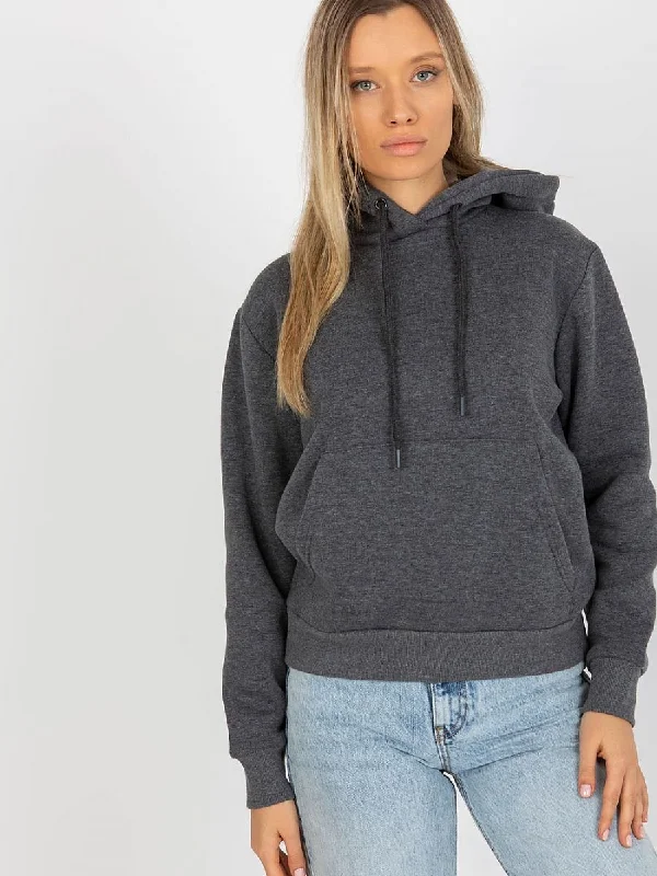 Sweatshirt Rue Paris Hoodie with Raw Hem Edgy Unfinished