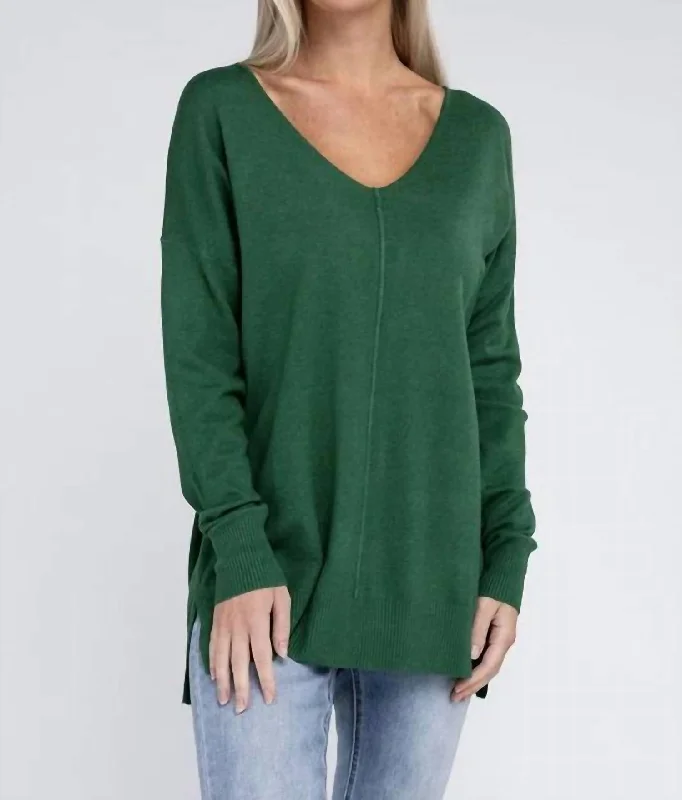 V Neck Sweater In Kelly Green Long Sweater Short Sweater Cropped Sweater