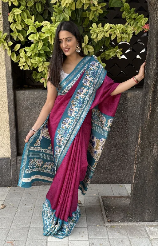 Women Party Wear Printed Creape Silk Saree with Un Stitched Blouse Office-Ready Blouse Women Party Wear Printed Creape Silk Saree with Un Stitched Blouse Office-Ready Blouse