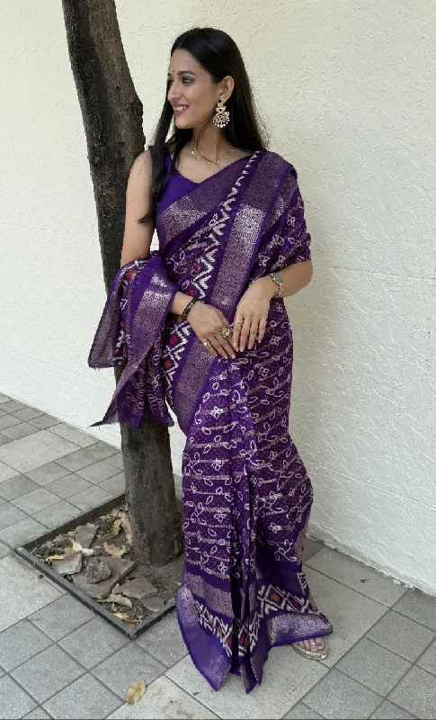 Women Party Wear Bandhej Print Pure Candy Cotton Silk Saree with Un Stitched Blouse Loose Fit Blouse Women Party Wear Bandhej Print Pure Candy Cotton Silk Saree with Un Stitched Blouse Loose Fit Blouse