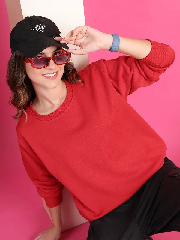 VimaL Jonney Regular Fit Maroon Solid Sweatshirt For Women Hoodie with Oversized Fit Loose Comfortable VimaL Jonney Regular Fit Maroon Solid Sweatshirt For Women Hoodie with Oversized Fit Loose Comfortable