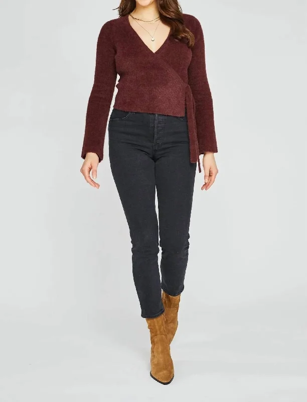 Daytona Sweater In Rum Seamless Knitted Crochet