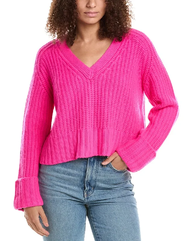 Autumn Cashmere Chunky Cashmere & Wool-Blend Sweater Velvet Chenille Corduroy