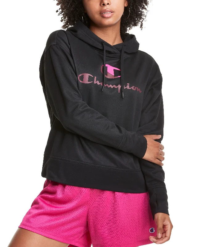 Champion Womens Fleece Logo Hoodie Hoodie with Illustration Artistic Creative