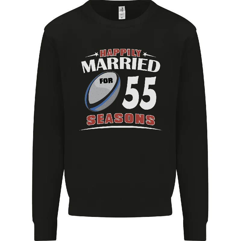 55 Year Wedding Anniversary 55th Rugby Mens Sweatshirt Jumper Hoodie with Toggle Buttons Decorative Unique 55 Year Wedding Anniversary 55th Rugby Mens Sweatshirt Jumper Hoodie with Toggle Buttons Decorative Unique