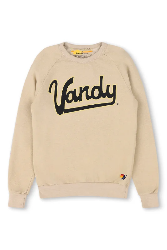 VANDERBILT VANDY BOLT CREW SWEATSHIRT - SAND Hoodie with Monochrome Minimalist Simple VANDERBILT VANDY BOLT CREW SWEATSHIRT - SAND Hoodie with Monochrome Minimalist Simple