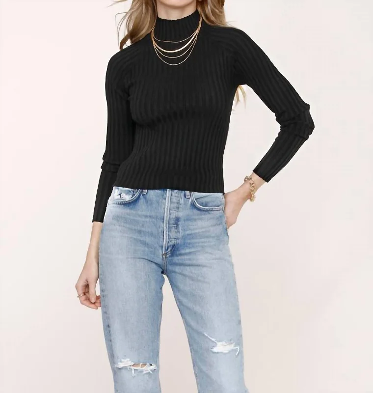 Alida Sweater In Black Transparent Opaque Sheer