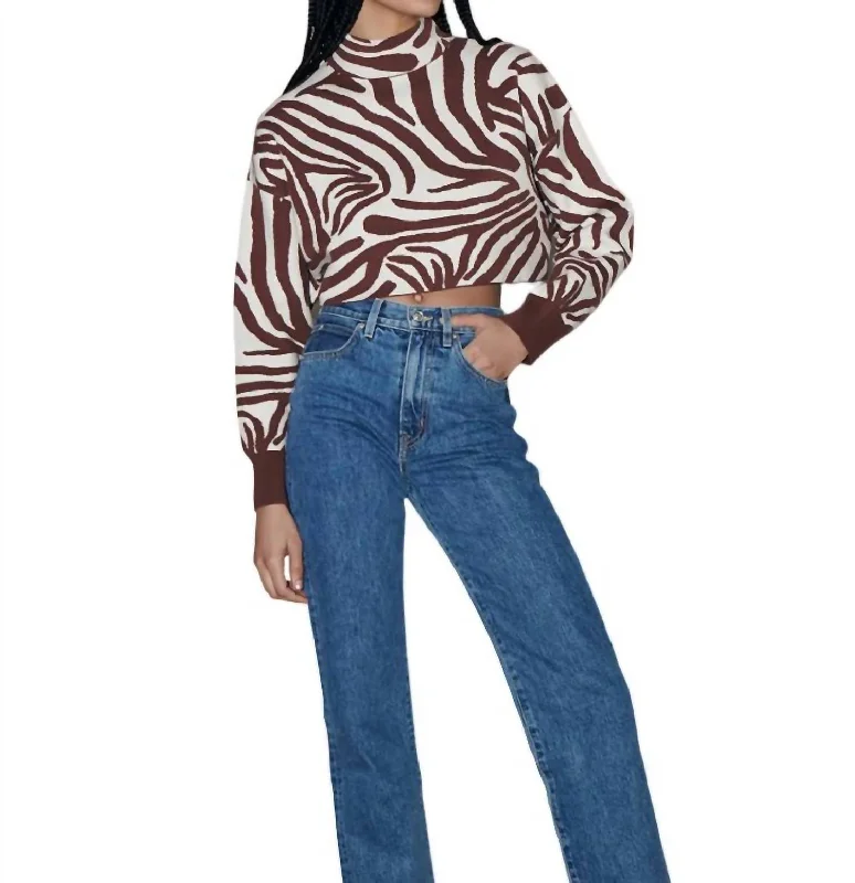 Weylyn Sweater In Brown Boat Neck Shawl Collar Notched Collar