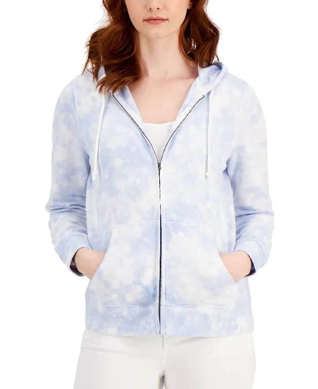 Style & Co Petite Tie Dyed Hoodie Hoodie with Raw Hem Edgy Unfinished