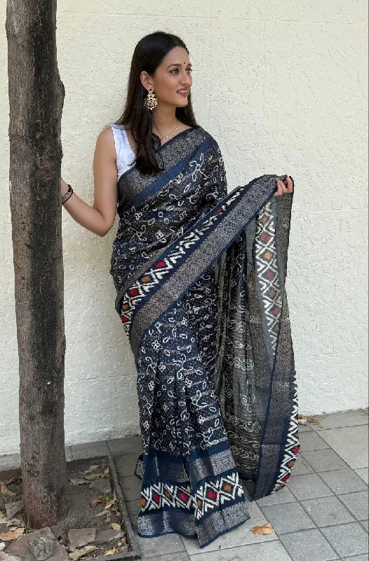 Women Party Wear Bandhej Print Pure Candy Cotton Silk Saree with Un Stitched Blouse Wrap Front Blouse Women Party Wear Bandhej Print Pure Candy Cotton Silk Saree with Un Stitched Blouse Wrap Front Blouse