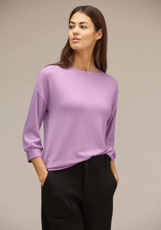 Street One Cosy Knit Sweater, Soft Rose Melange Wool Sweater Cotton Sweater Cashmere Sweater