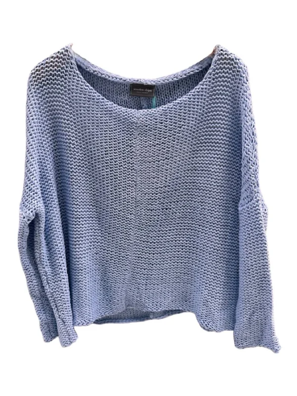 Women's Key West Crew Sweater In Blue Graphic Sweater Embroidered Appliqued