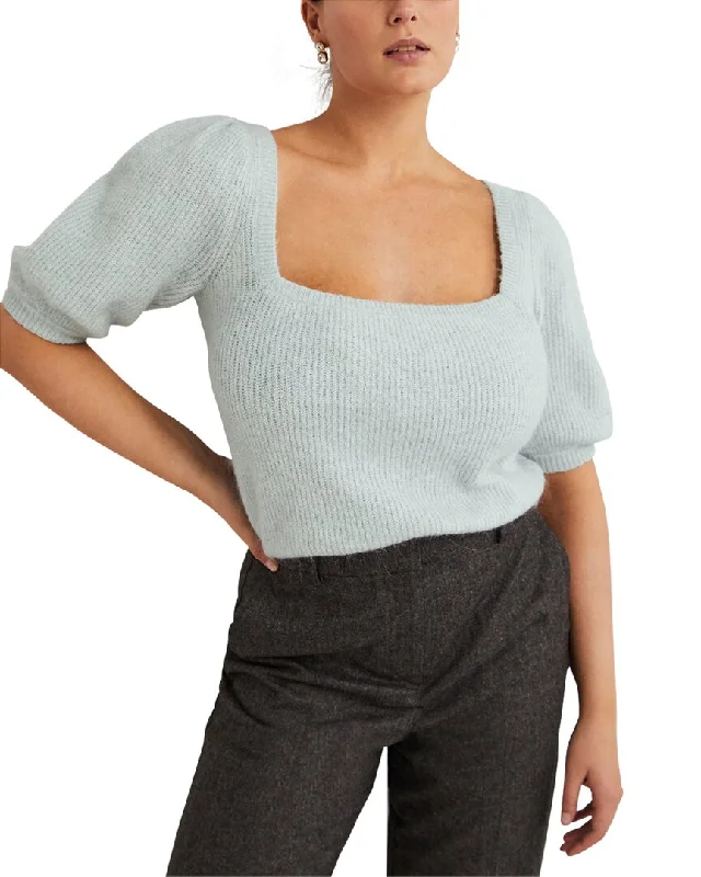 Boden Square Neck Mohair & Wool-Blend Fluffy Jumper Cotton Fabric Linen Fabric Terry Fabric