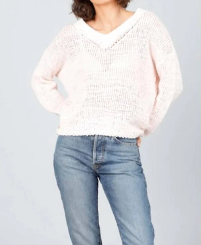Dodger Knit Sweater In Blush Pink Faux Fur Fabric Real Fur Fabric Shearling Fabric