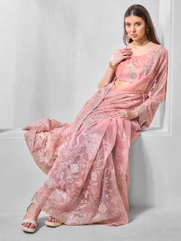 Women Party Wear Embbroidery Worked Tissue Silk Saree with Un Stitched Blouse Embroidered Cotton Blouse Women Party Wear Embbroidery Worked Tissue Silk Saree with Un Stitched Blouse Embroidered Cotton Blouse
