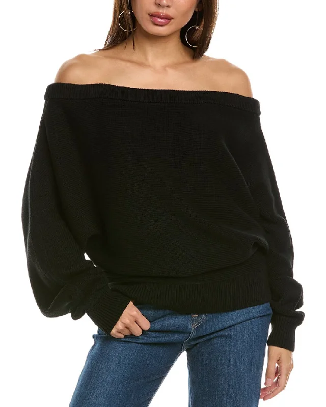 Helmut Lang Ruched Dolman Sweater Spandex Rayon Corduroy