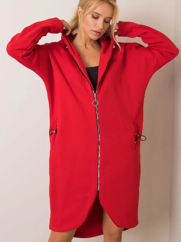 Sweatshirt Rue Paris Hoodie with Ribbed Neckline Snug Warm