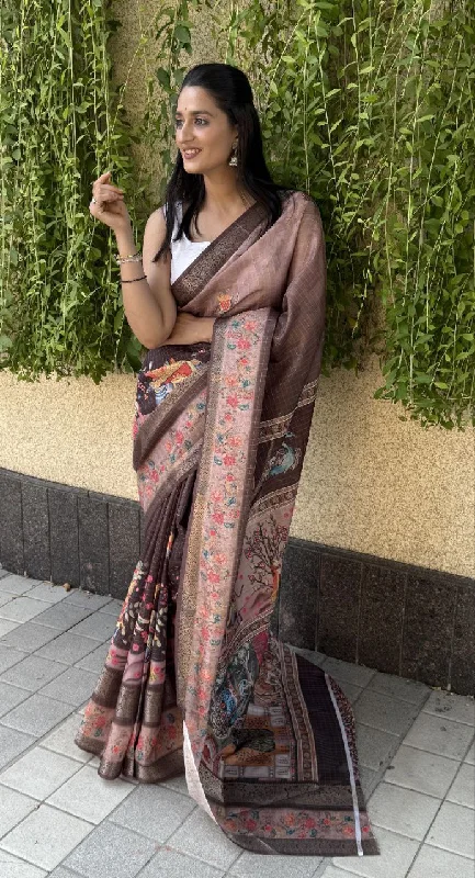 Women Party Wear Jari Chex Candy Silk Saree with Un Stitched Blouse Floral Print Blouse Women Party Wear Jari Chex Candy Silk Saree with Un Stitched Blouse Floral Print Blouse