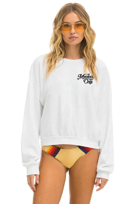 MEMBER EXCLUSIVE RELAXED SWEATSHIRT - WHITE Hoodie with Logo Branding Identity