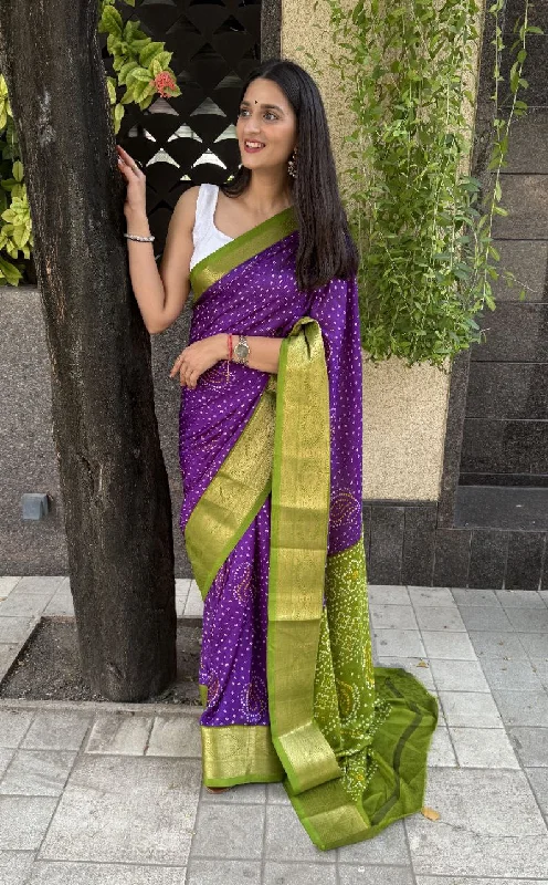 Women Party Wear Bandhani Foil Printed Marsh Mellow Silk Saree with Un Stitched Blouse Business Casual Blouse Women Party Wear Bandhani Foil Printed Marsh Mellow Silk Saree with Un Stitched Blouse Business Casual Blouse