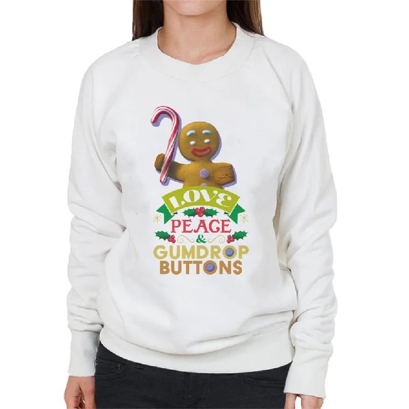 Shrek Christmas Gingerbread Man Love Peace Gumdrop Buttons Women's Sweatshirt Hoodie with Pastel Soft Subtle Shrek Christmas Gingerbread Man Love Peace Gumdrop Buttons Women's Sweatshirt Hoodie with Pastel Soft Subtle