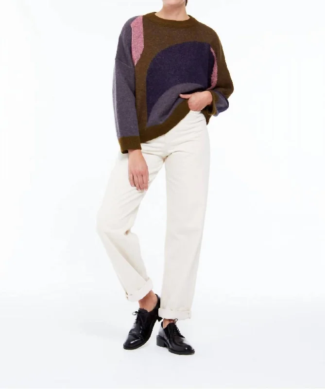 Khaki Nina Nymphe Sweater In Brown Layered Multi-layer Single Layer