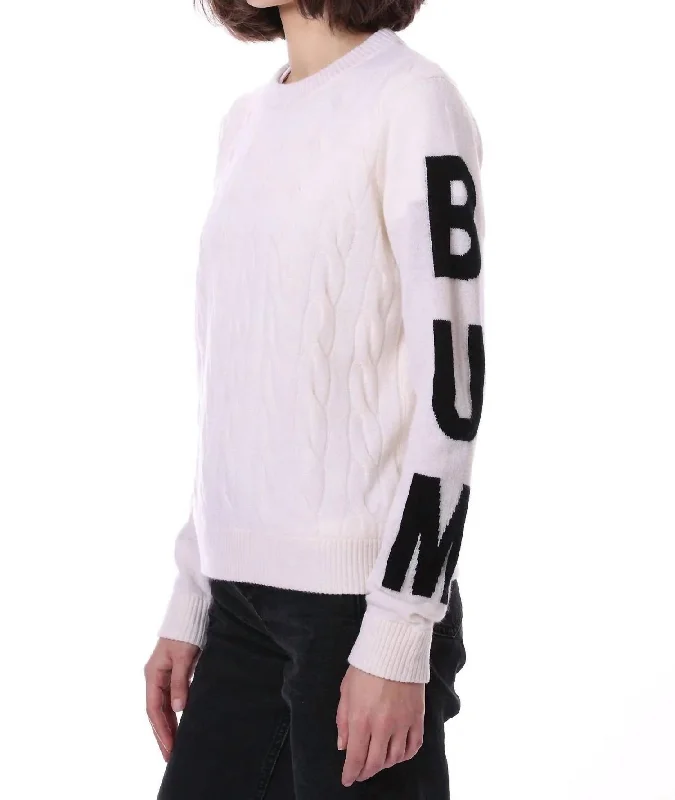 Ski Bum Sweater In White/black Collared Crew Neck Turtle Neck