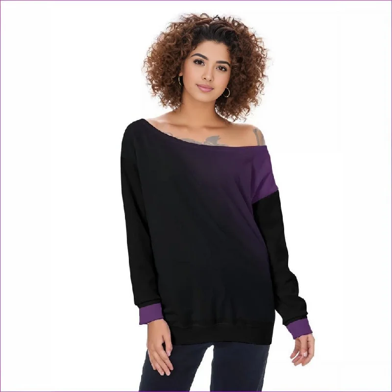 Fade Oversized Womens Off-Shoulder Sweatshirt Hoodie with Gradient Ombre Colorful