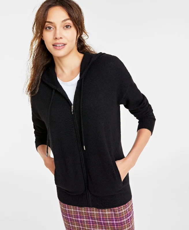 Women's 100% Cashmere Zip Hoodie Graphic Hoodie Design Print