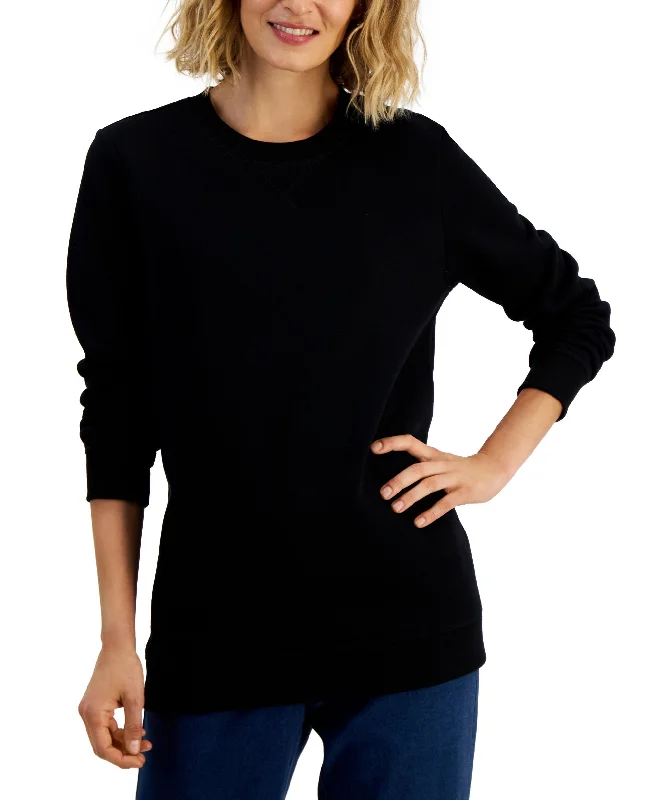 Karen Scott Womens Fleece Sweatshirt Cotton Hoodie Fleece Lining Warmth