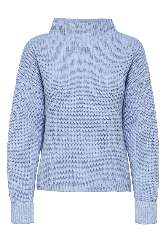 Selected Femme Selma High Neck Knitted Sweater, Cashmere Blue Toggled Drawstring Belted Selected Femme Selma High Neck Knitted Sweater, Cashmere Blue Toggled Drawstring Belted