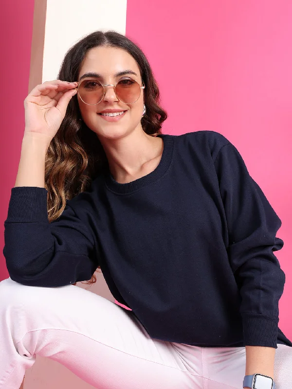 VimaL Jonney Regular Fit Blue Solid Sweatshirt For Women Hoodie with Embroidery Detailed Premium VimaL Jonney Regular Fit Blue Solid Sweatshirt For Women Hoodie with Embroidery Detailed Premium