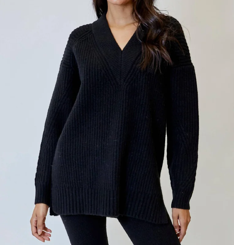 Bailey Sweater In Black Polka Dot Checkered Tartan