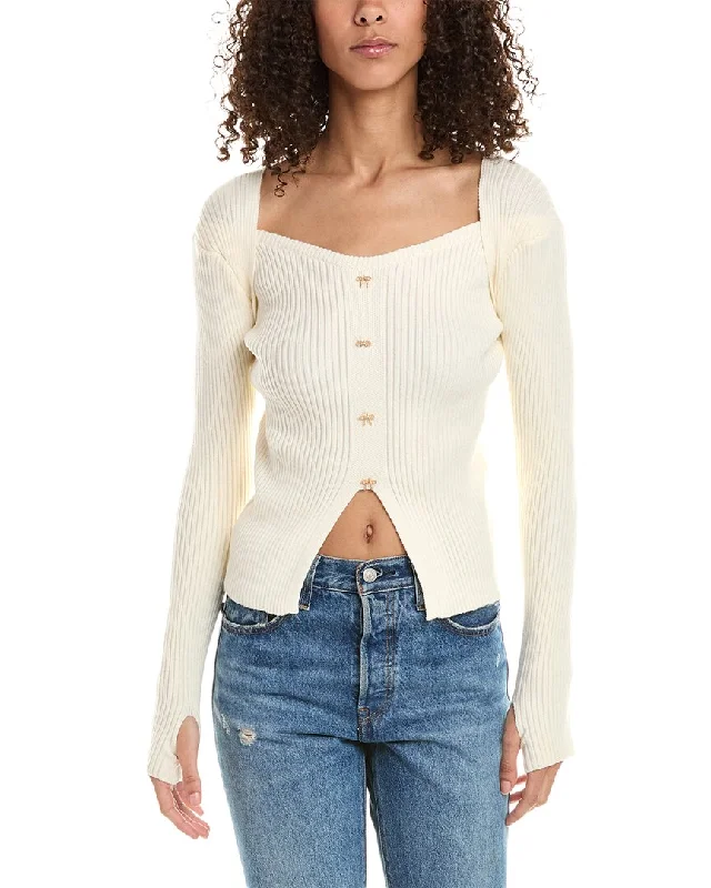 Femme Society Bow Sweater Glossy Satin Silk