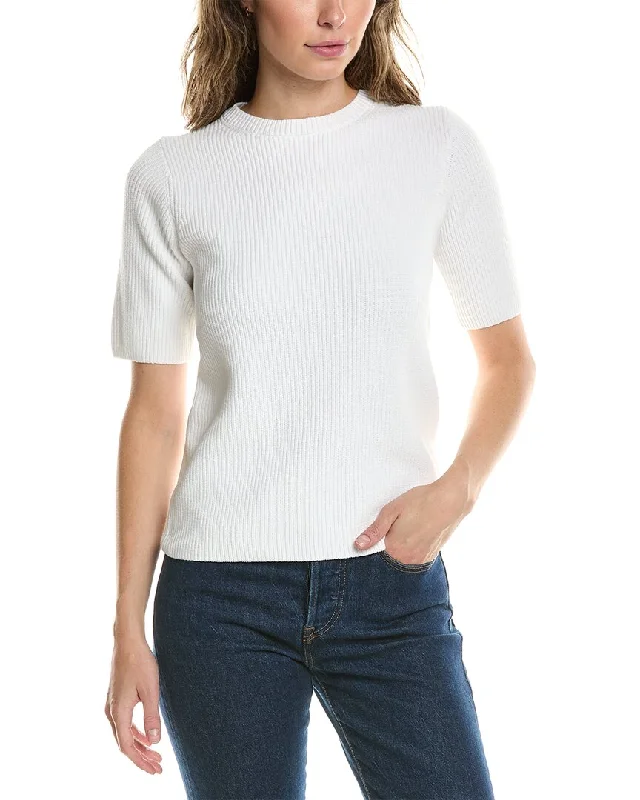Vince Sweater Houndstooth Herringbone Solid